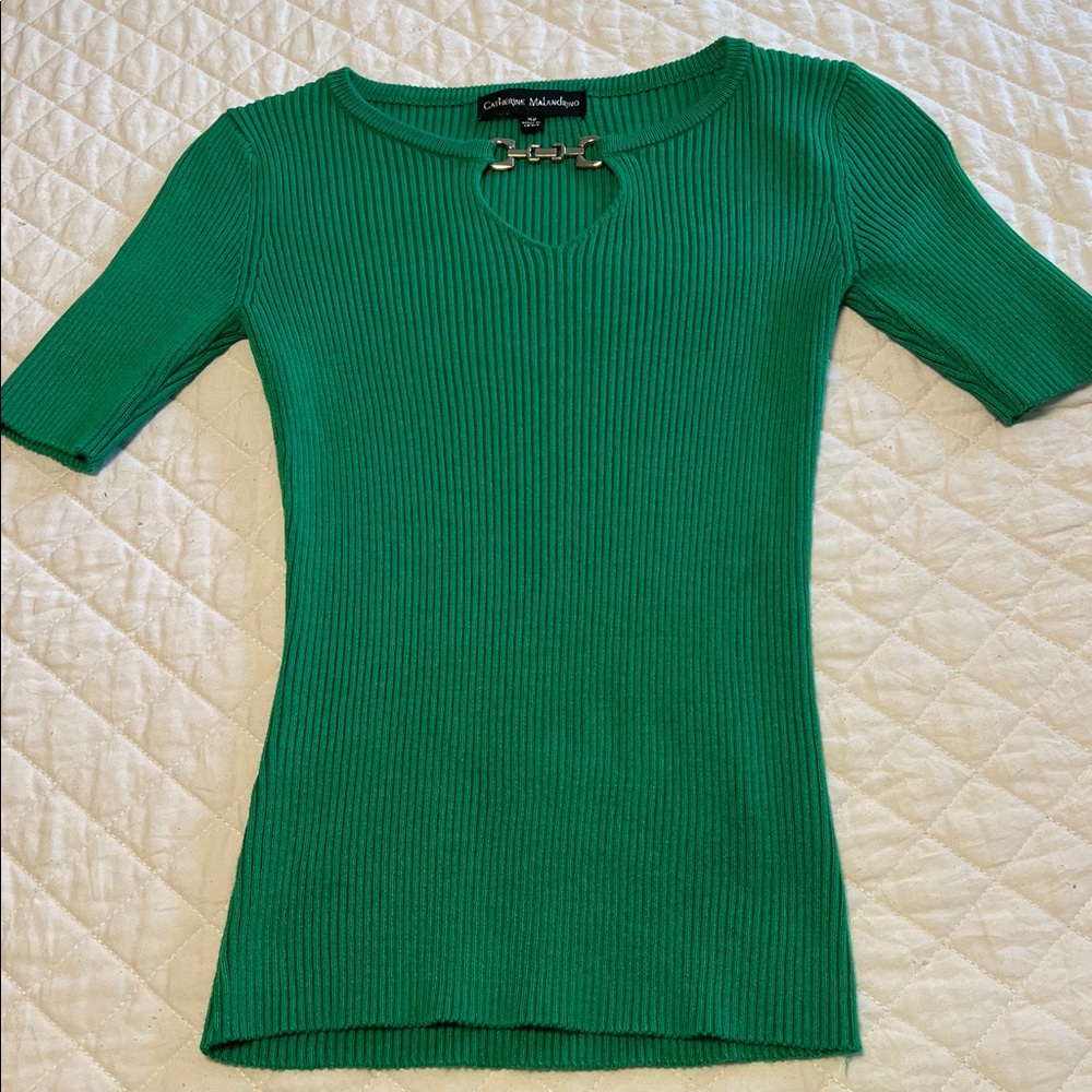 Calvin Klein Emerald Ribbed Knit Tee